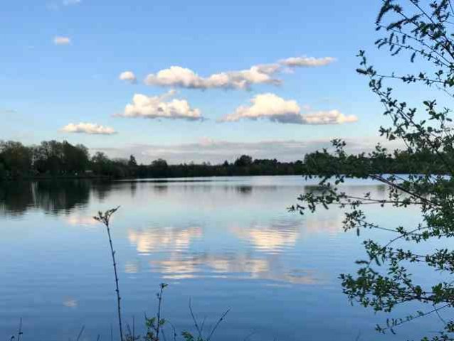 A lovely evening scene at the lake in Arnage, nr Le Mans in France.